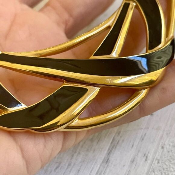 Trifari gold tone and black bib necklace - Picture 11 of 12